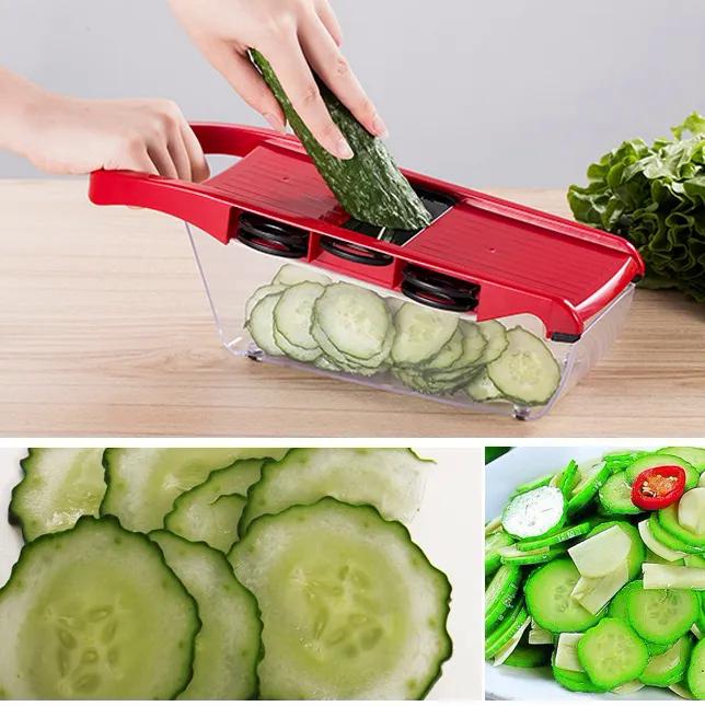 Овочерізка ручна Mandoline Slicer з контейнером для овочів та фруктів 6в1 - фото 5