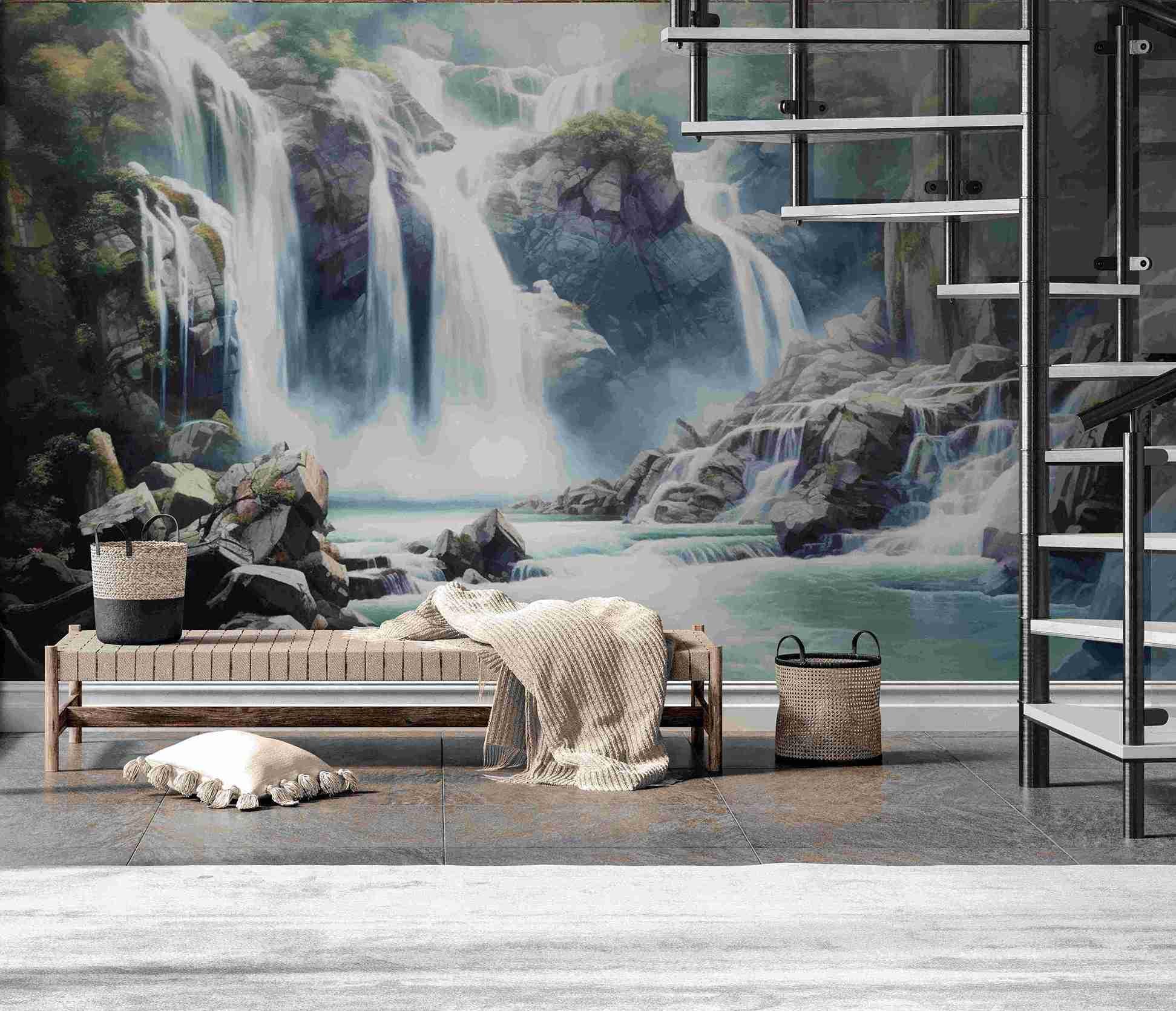 Фотообои бесшовные виниловые Призрачный водопад (S2011)