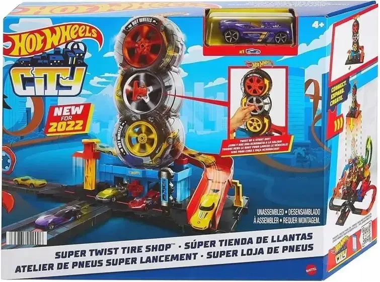 Трек Hot Wheels City Super Twist Tire Shop HDP02 Mattel (2010699676)