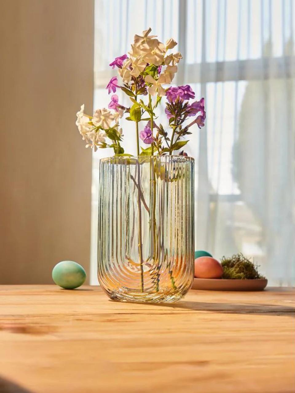 Ваза для цветов рельефная Livarno Home Перламутровый/Прозрачный (2828578729)