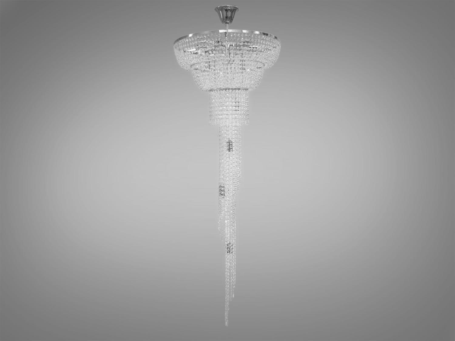 Люстра хрустальная Каскад 13 ламп Хром (FH012/600x1800HR)