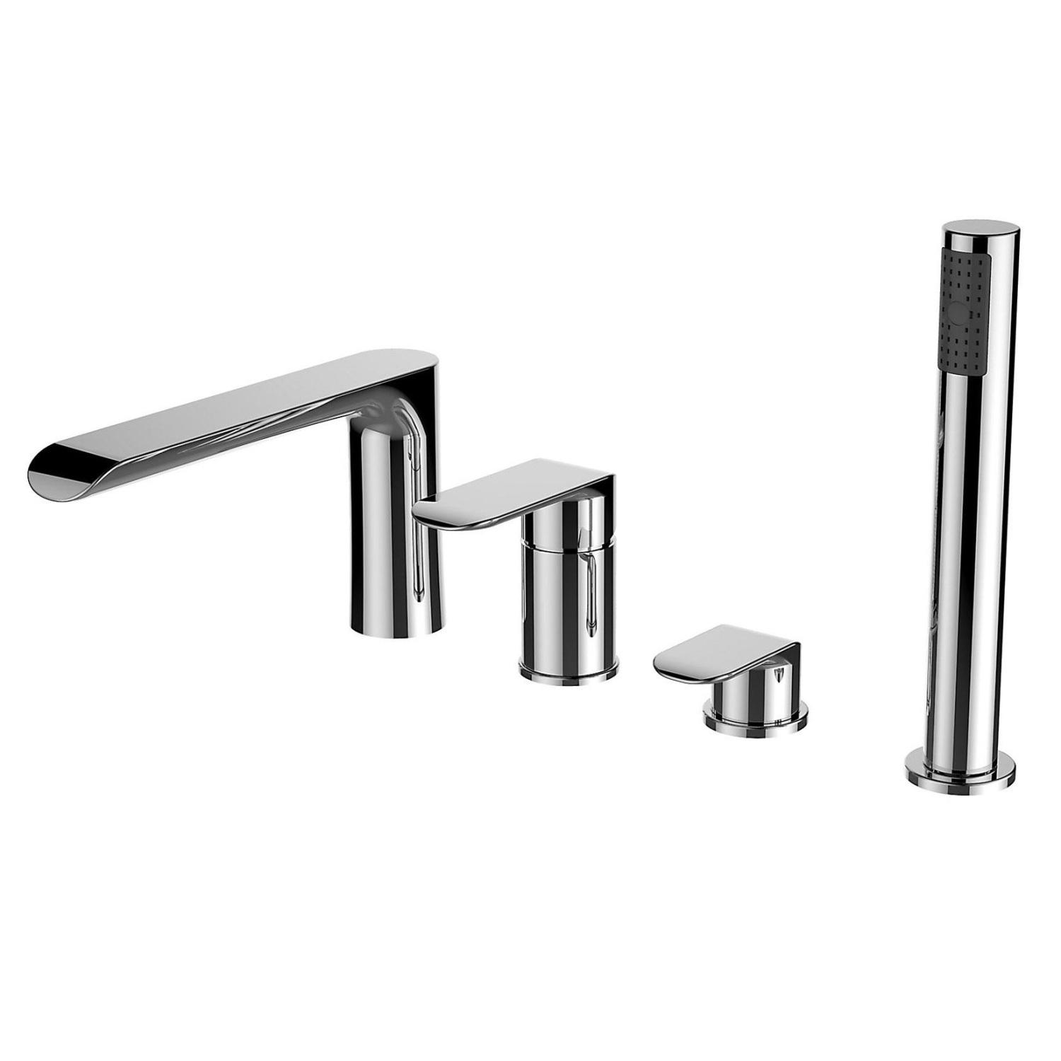 Смеситель на борт ванны Devit Iven 43128141 на четыре отверстия Хром (168347)