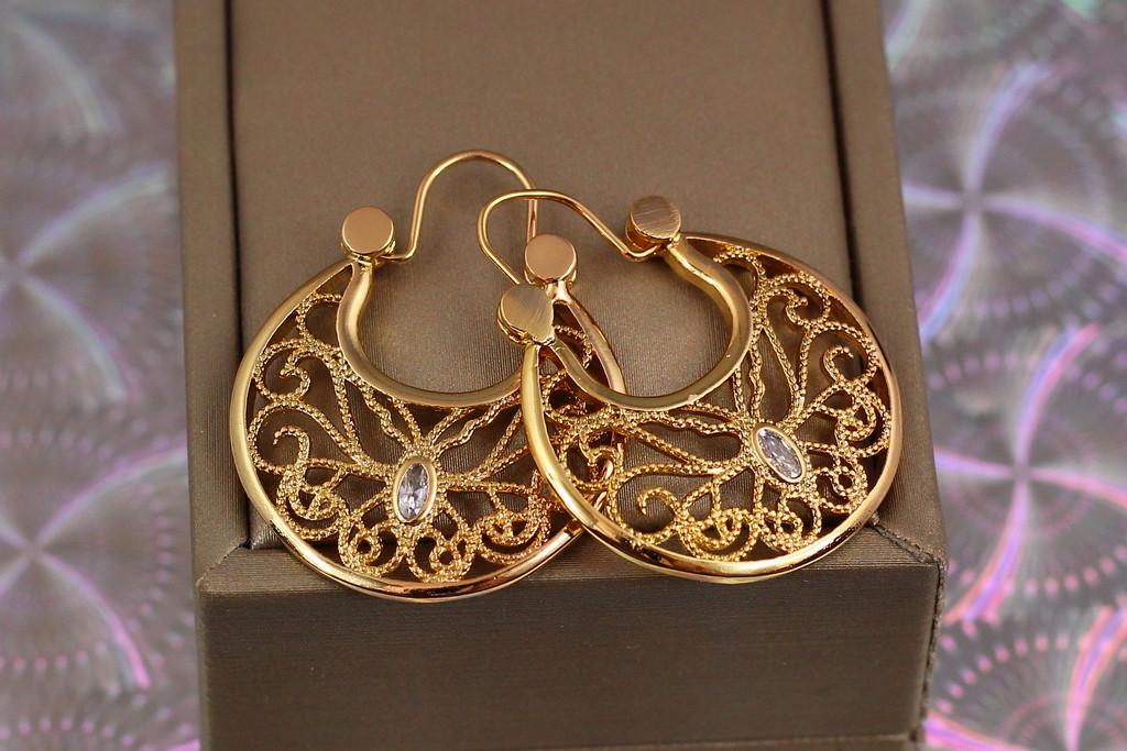 Серьги коромысла Xuping Jewelry Аза 3,3 см Золотистый (1834001857)