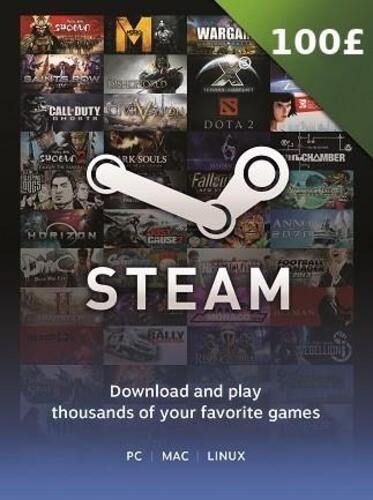 Код активации Steam Gift Card на 100 GBP UK-регион