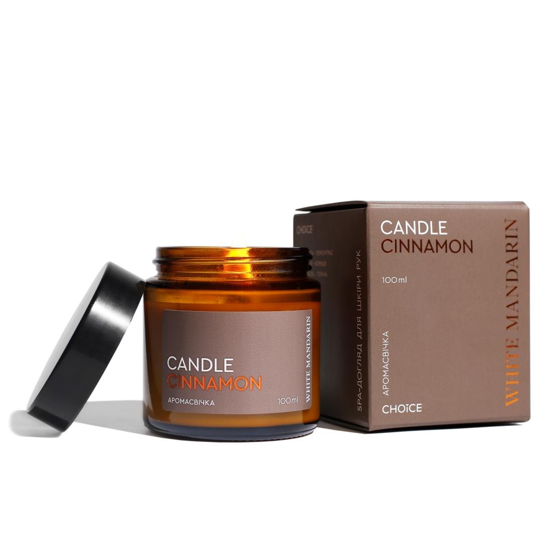 Аромасвечка эко из соевого воска SPA-уход для кожи рук Candle Cinnamon White Mandarin 100 мл (99101024101)