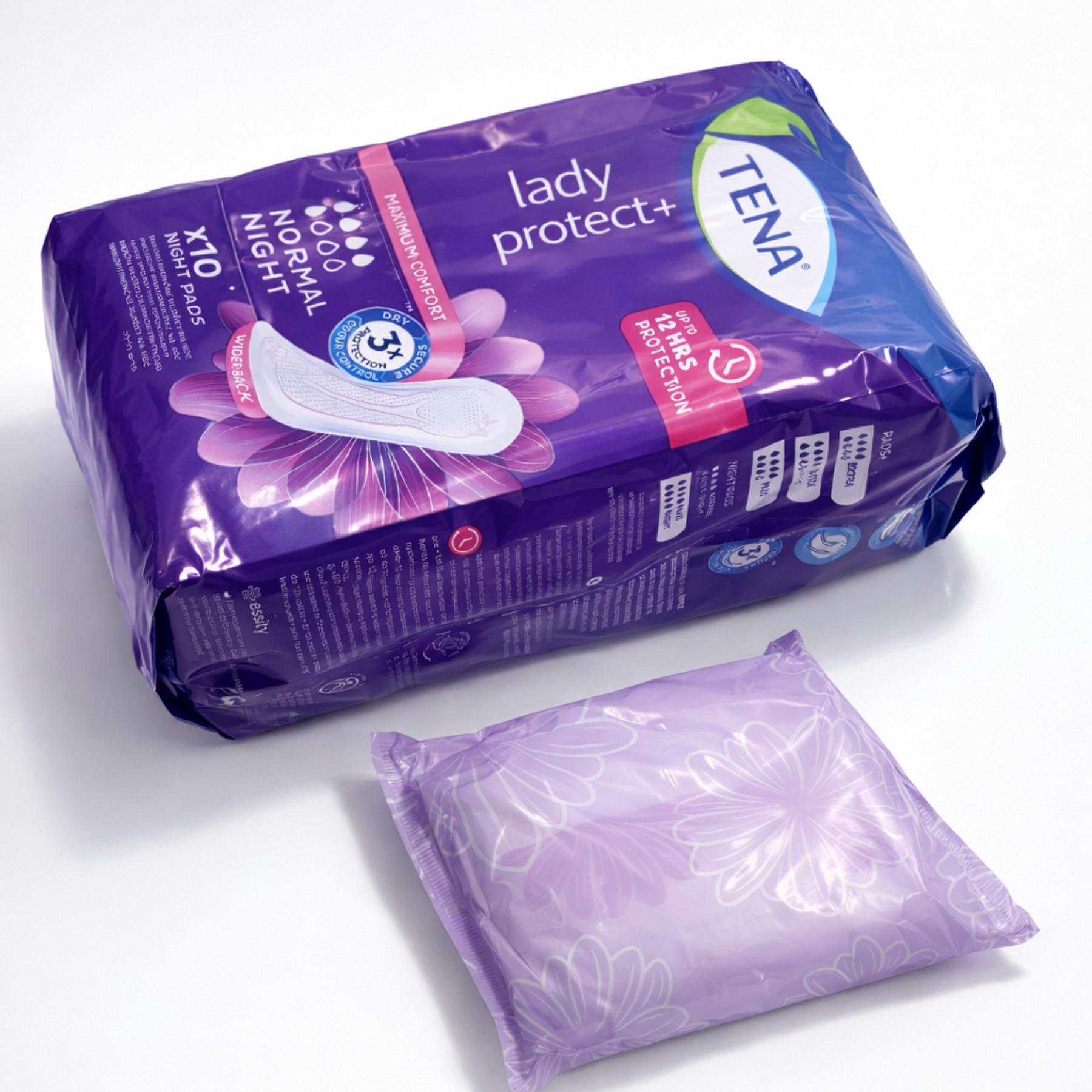 Урологічні прокладки Tena Lady Protect+ Normal Night 5 крапель з клейкою основою 10 шт. 30 см (32389960) - фото 4