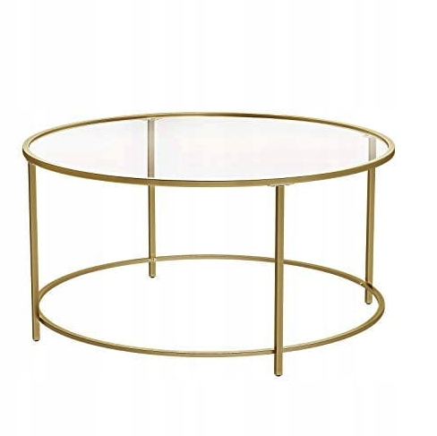 Журнальний столик Leobert Oskar з скляною стільницею Золотий (4638)