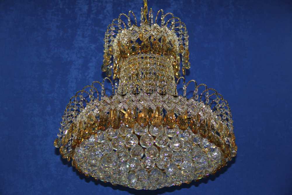 Хрустальная люстра L9815/550/13 FGD Золото/Желтый/Белый (AN000661)