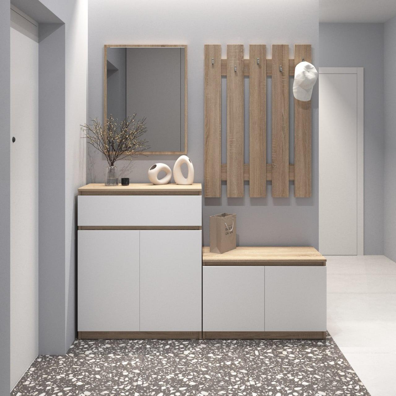 Прихожая VAYS комплект в прихожую 160х40х195 см Дуб сонома/Белый (30771735)