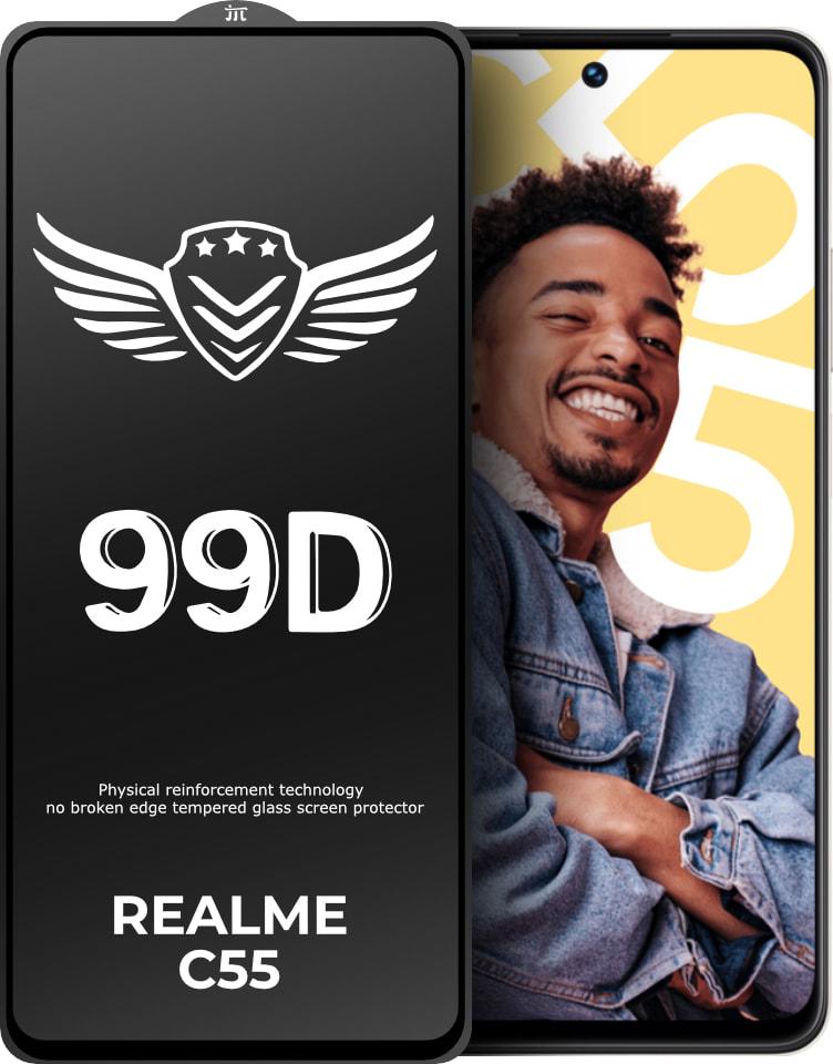 Защитное стекло FlyGuard Realme C55 (Full Glue) (34689)