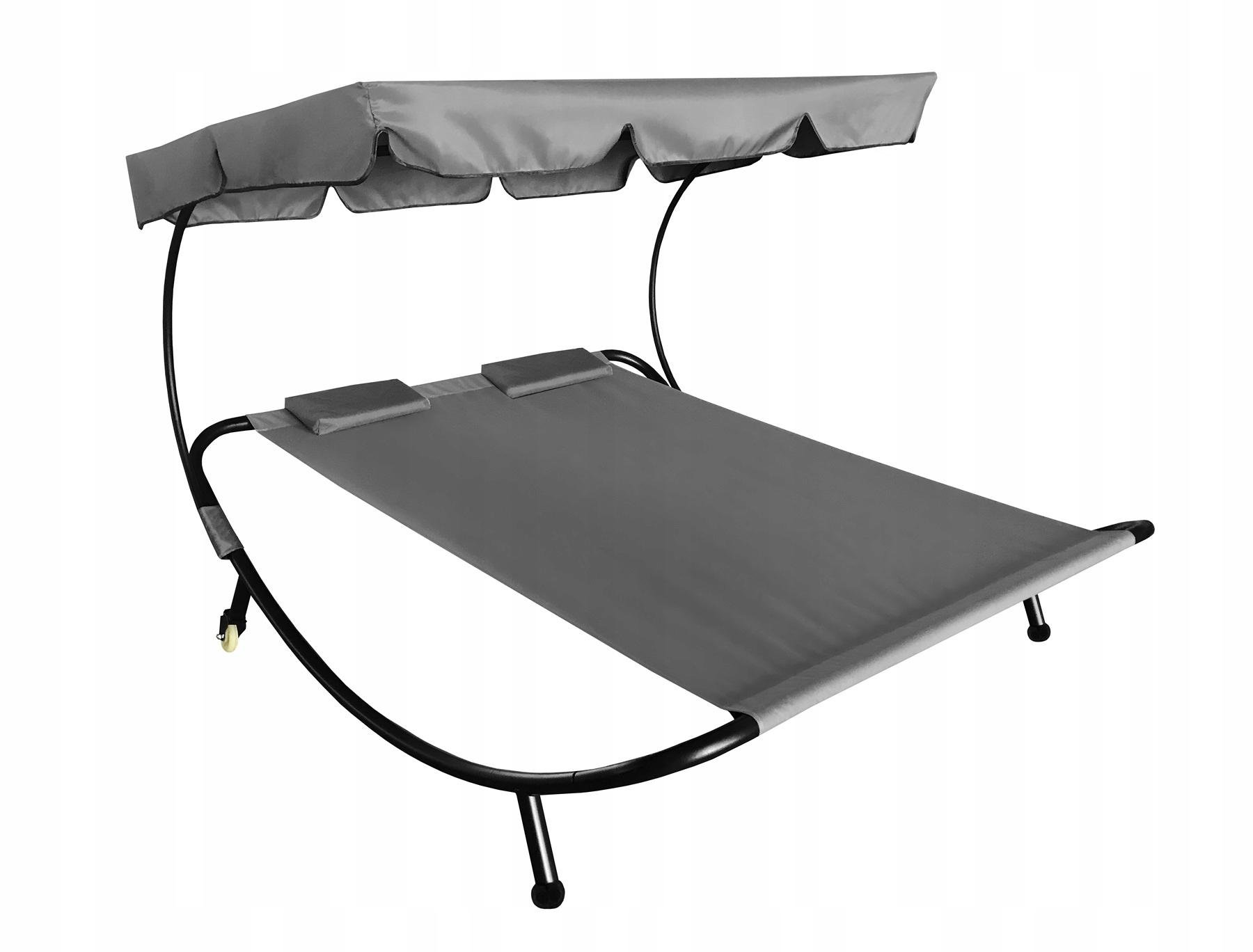 Лежак садовий з регульованим навісом Aga MR4251 двомісний Сірий (446132)