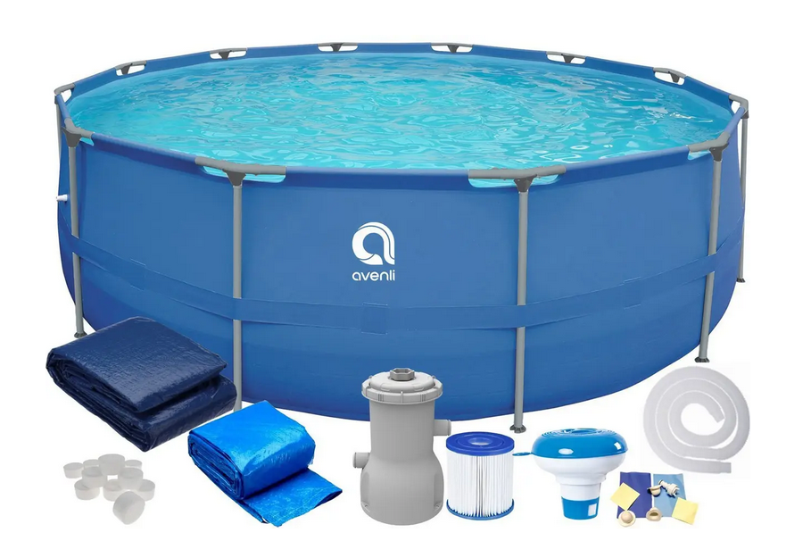 Бассейн каркасный Avenli комплект 19в1 с насосом/фильтром/накрытием и подстилкой 366×76 см 6125 л Синий (SC17799)