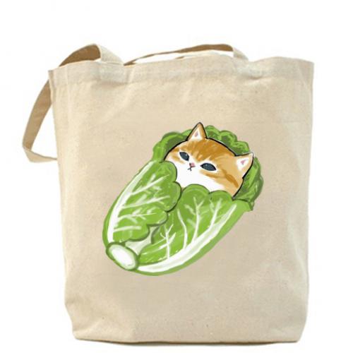 Шоппер Кот в капусте Бежевый (14362767-11-186892)