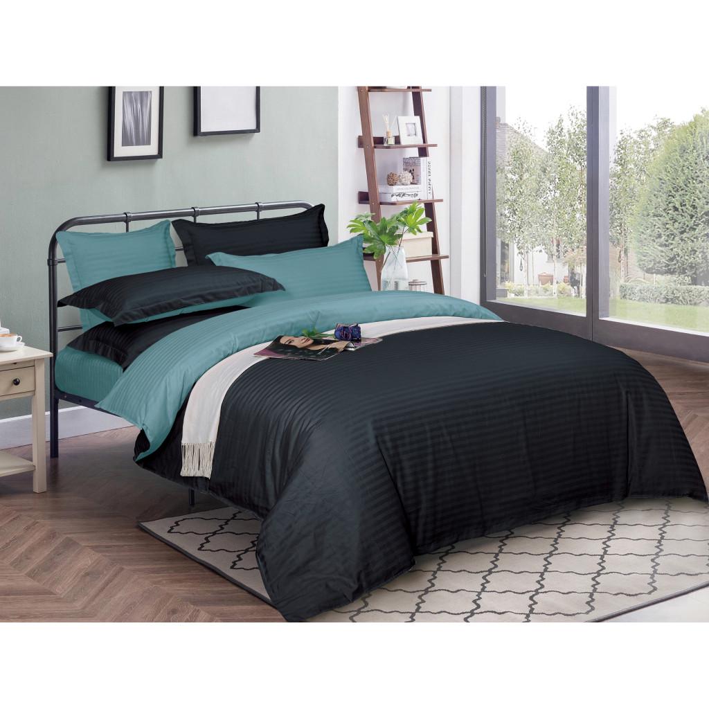 Комплект постельного белья MirSon Satin-Stripe 30-0021+30-0015 Edaliz 160х220 см полуторный евро (2200005266670)