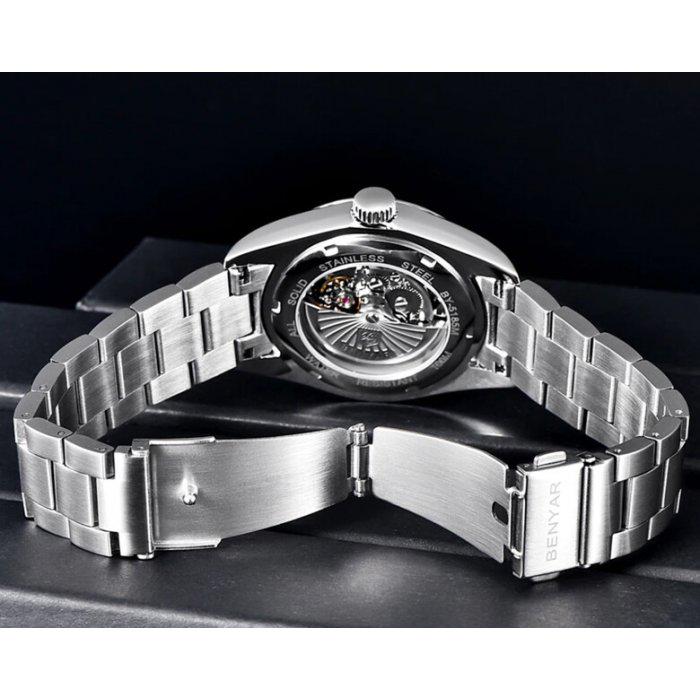 Часы наручные мужские Benyar Automatic Silver (8307) - фото 7 Часы наручные мужские Benyar Automatic Silver (8307) - фото 7