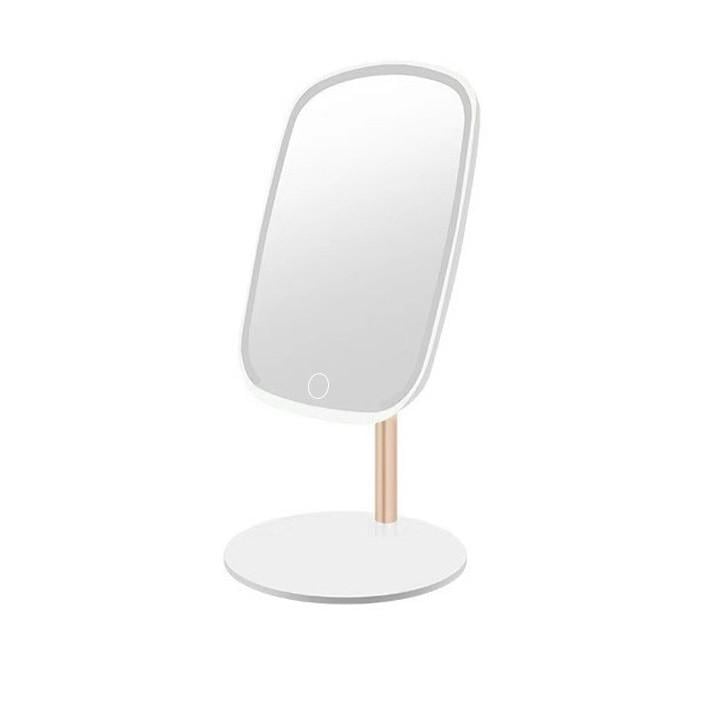 Дзеркало настільне з підсвічуванням для макіяжу на ніжці 23х18 см Білий (6885)