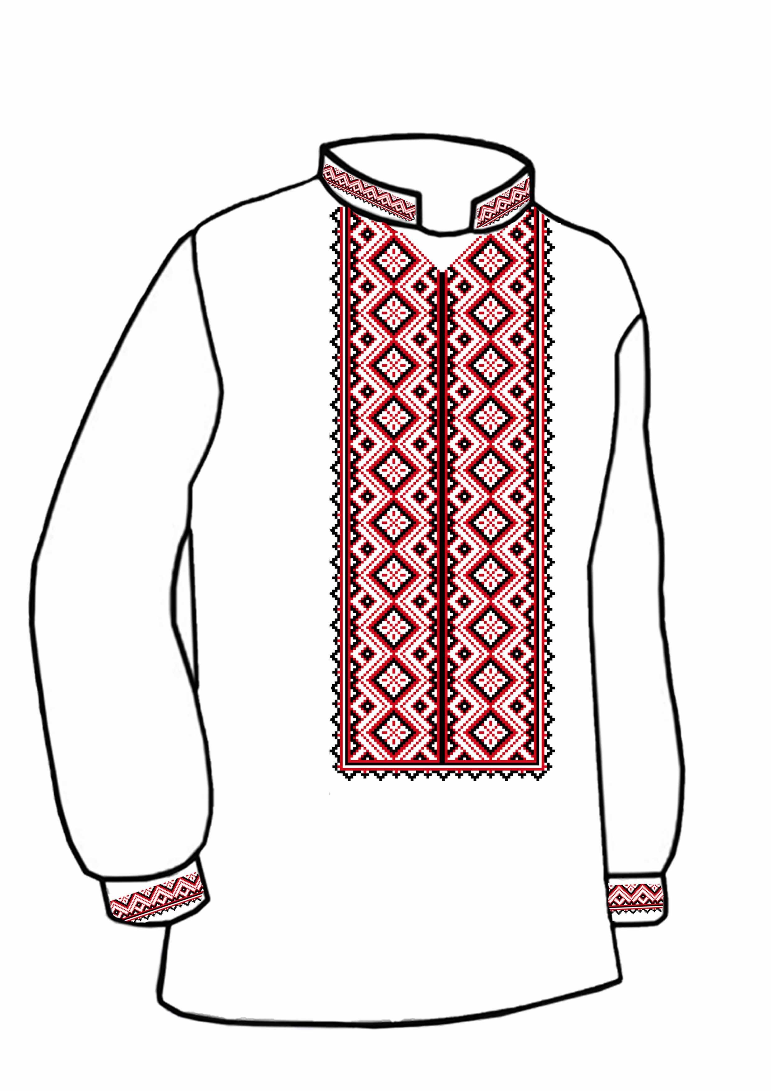 Заготовка для вишивки нитками або бісером сорочка СЧ-46 домоткане полотно