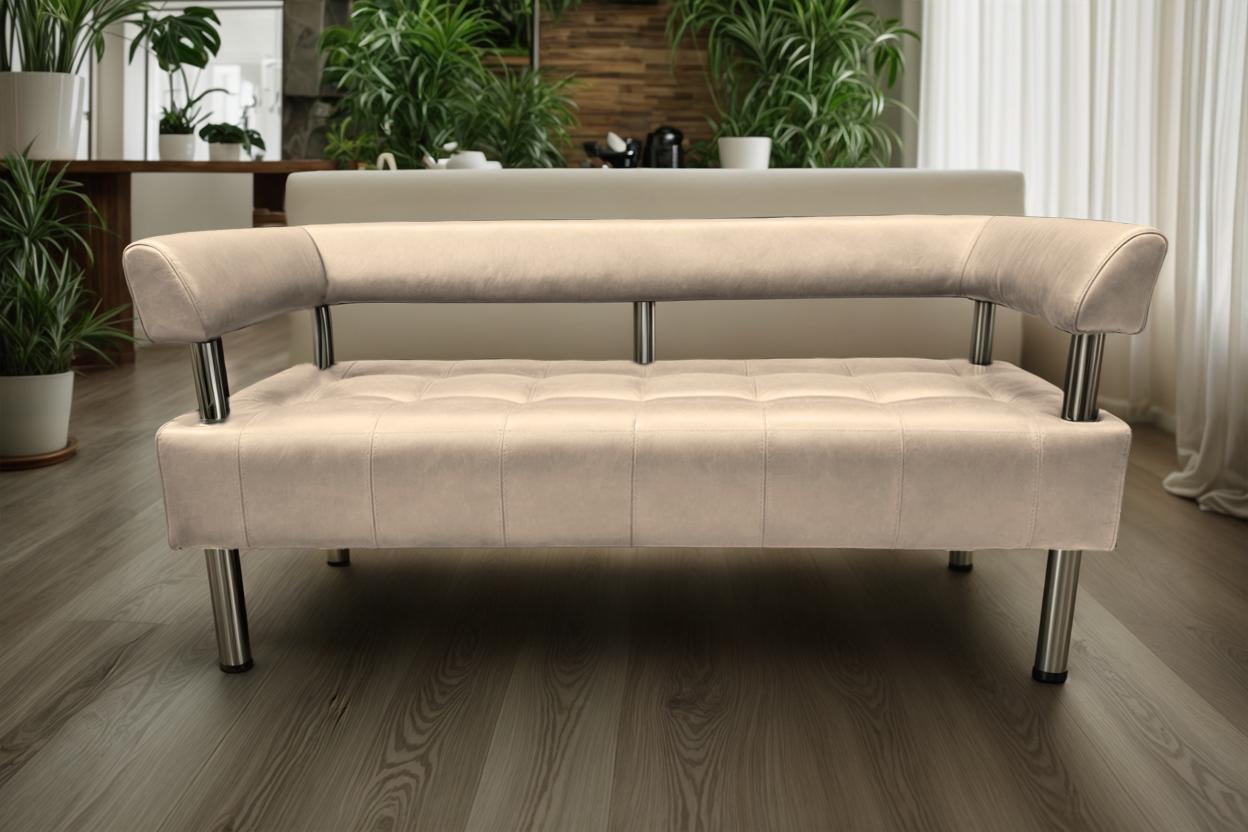 Диван офісний Tobi Sho Комфорт зі спинкою та підлокітниками 1800x530x750 мм шкірозамінник Шампань (2207) - фото 3