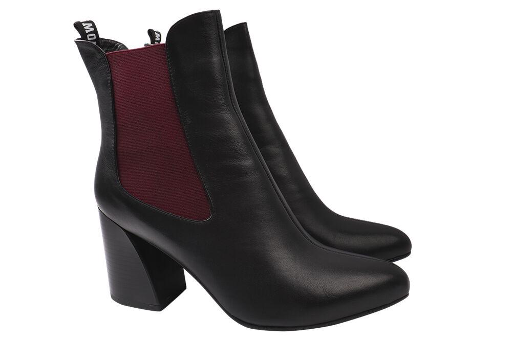 Ботильоны женские Nina Mosconni из кожи на большом каблуке р. 36 Черный (5-20DH)