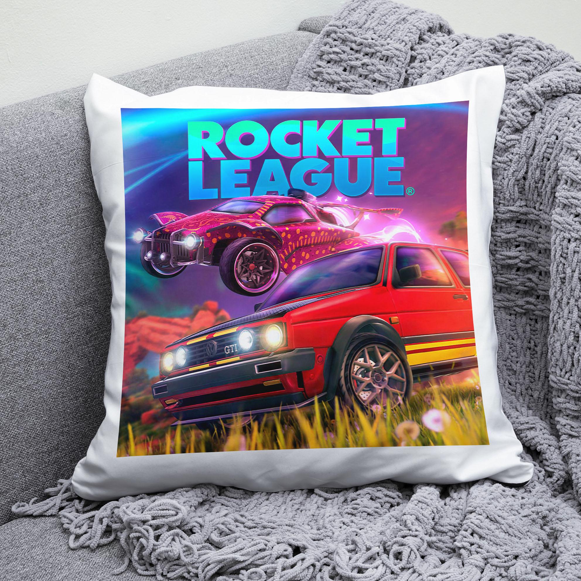 Плюшевая подушка квадрат с принтом игры Rocket League