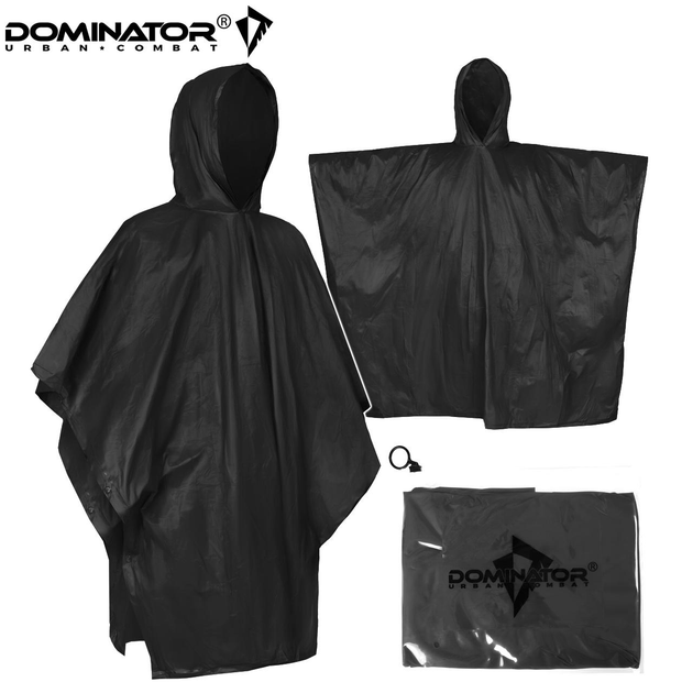 Дощовик з капюшоном Dominator One size Чорний (648) - фото 2 Дощовик з капюшоном Dominator One size Чорний (648) - фото 2