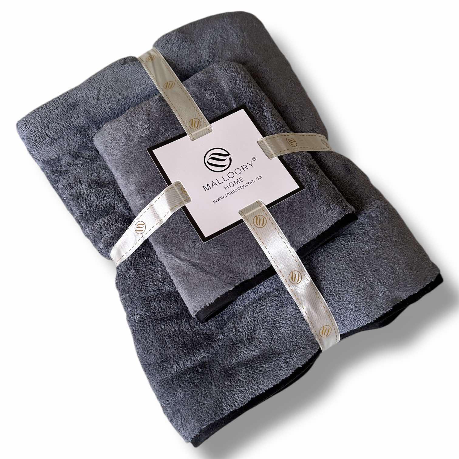 Комплект полотенец из микрофибры Malloory Home Серый (6616-5) - фото 1 Комплект полотенец из микрофибры Malloory Home Серый (6616-5) - фото 1