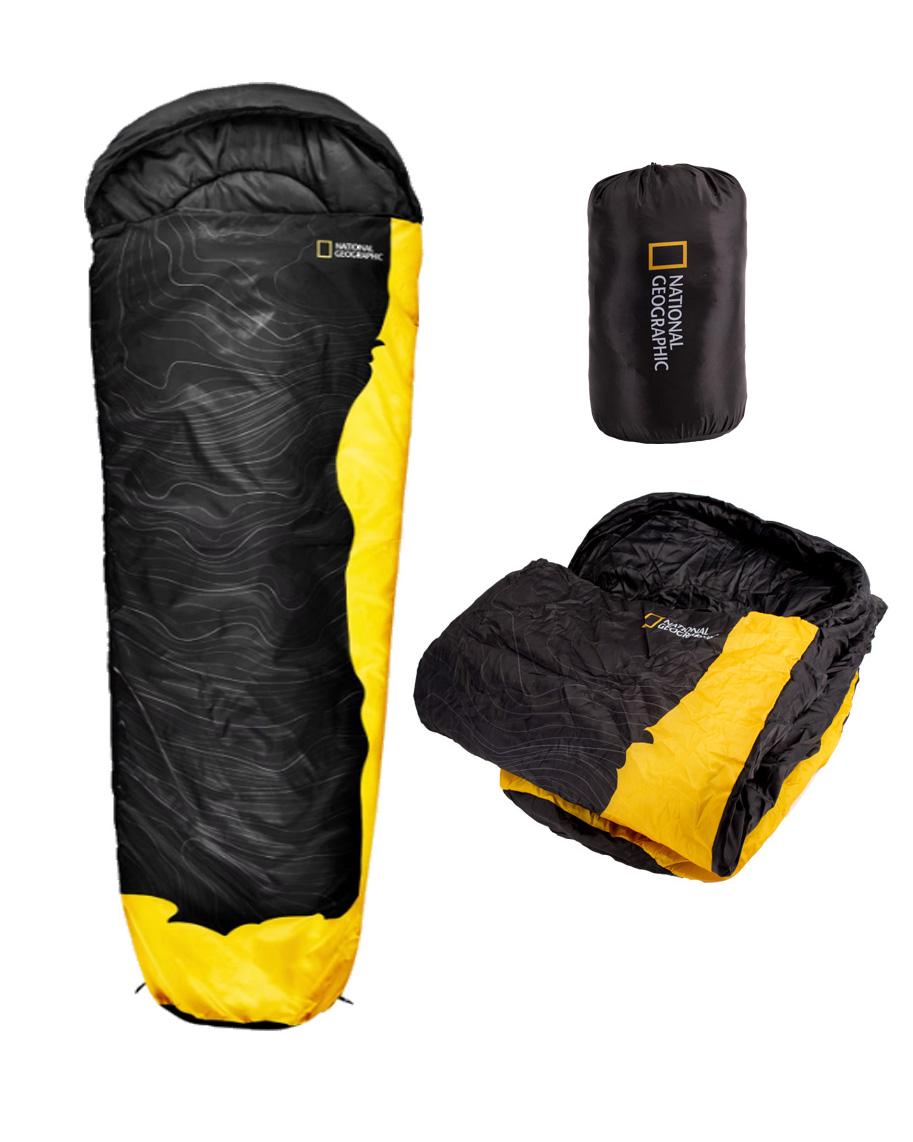 Спальний мішок National Geographic Sleeping Bag 230x74 cм Black/Yellow (NG-SB-BLKYW) - фото 4