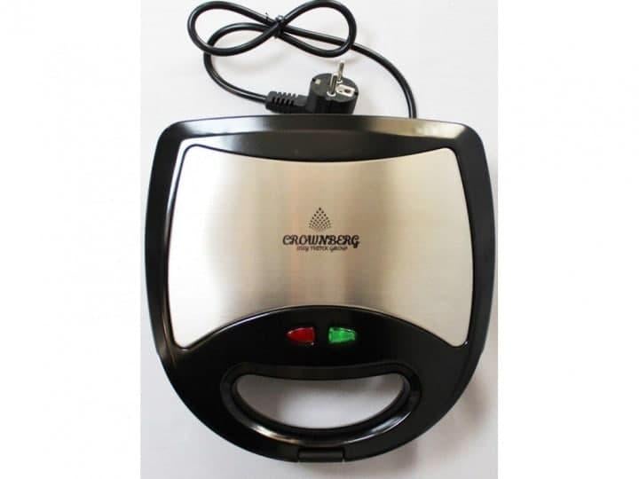 Бутербродница Crownberg CB-1074 с 4 парами съемных форм и антипригарным покрытием Черная