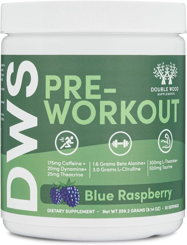 Передтренувальний комплекс Double Wood DWS DWS Pre-Workout Blue Raspberry 30 порцій 260 г