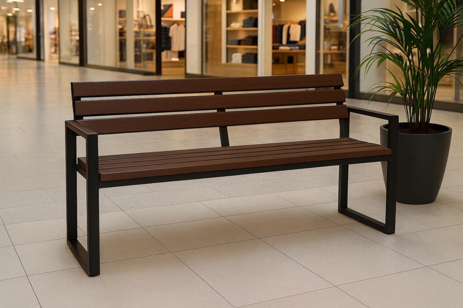 Лавка садова ТОБІ ШО модерн люкс ПВХ 1614х838х545 мм Коричнево-чорний - фото 2 Лавка садова ТОБІ ШО модерн люкс ПВХ 1614х838х545 мм Коричнево-чорний - фото 2