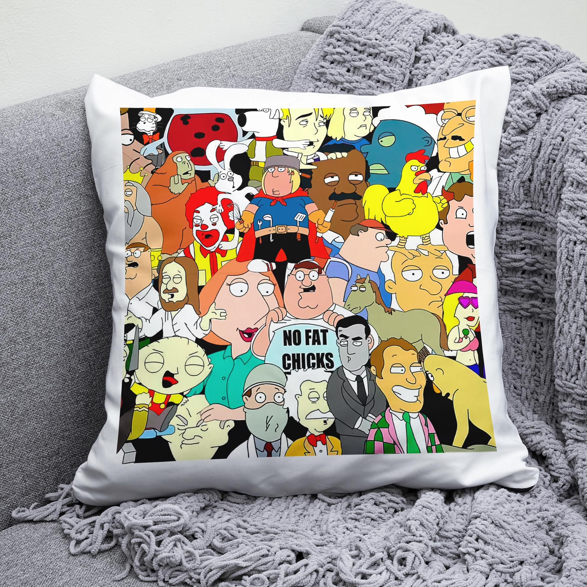 Плюшевая подушка квадрат с принтом Гриффины Family Guy
