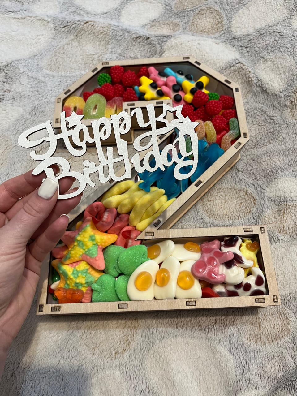 Подарунковий бокс солодкий Цифра 2 з желе (2508049164) - фото 6 Подарунковий бокс солодкий Цифра 2 з желе (2508049164) - фото 6