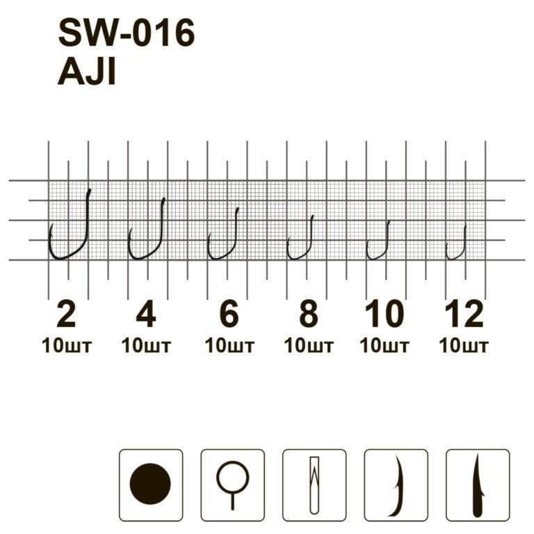 Крючки MiniMax Aji SW-016 №2 10 шт. - фото 3