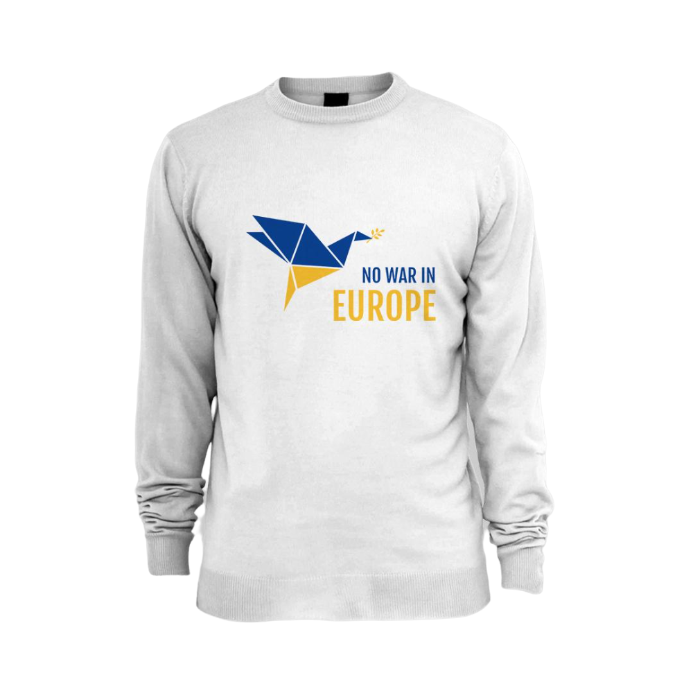Свитшот патриотический Zerno NO WAR IN EUROPE XS Белый