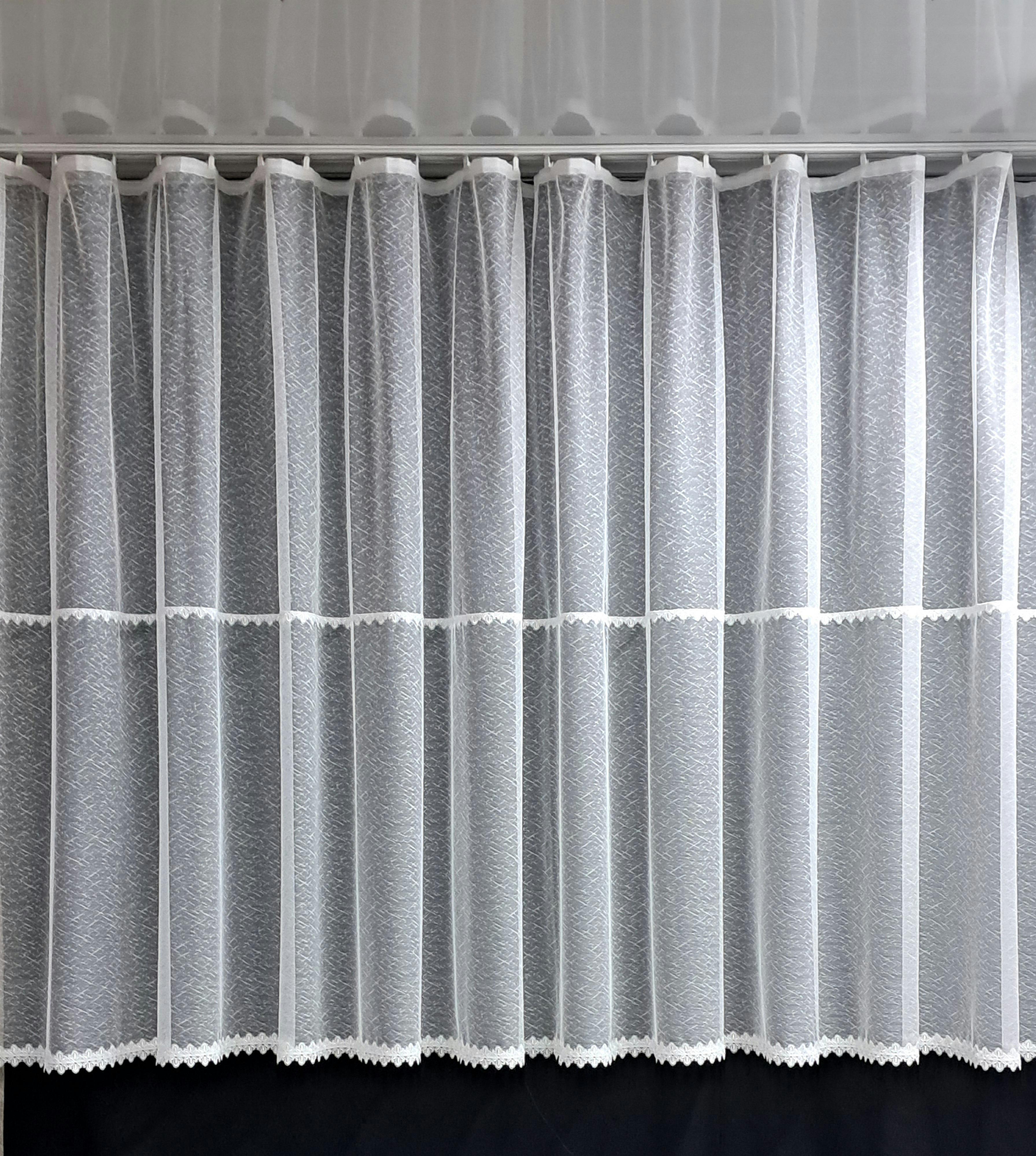 Гардина кухонная жаккардовая короткая 170х400 см Белый (1971)