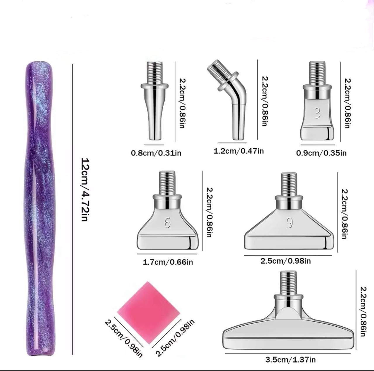 Стилус для алмазной мозаики с металлическими насадками и клеем Фиолетовый (2479785808) - фото 2 Стилус для алмазной мозаики с металлическими насадками и клеем Фиолетовый (2479785808) - фото 2
