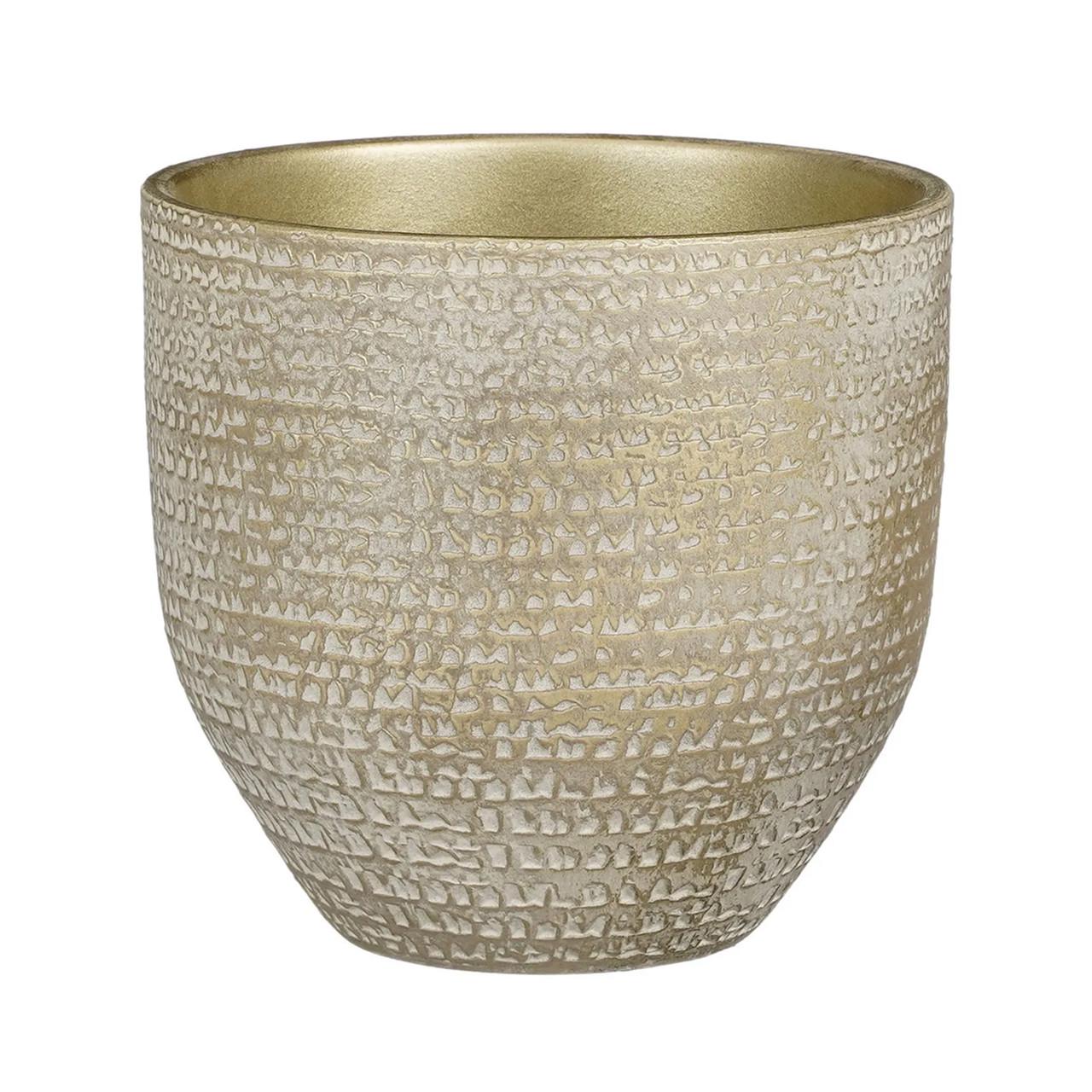Кашпо Edelman Carrie pot round 20х18 см Шампань/Металлик (A-025709)