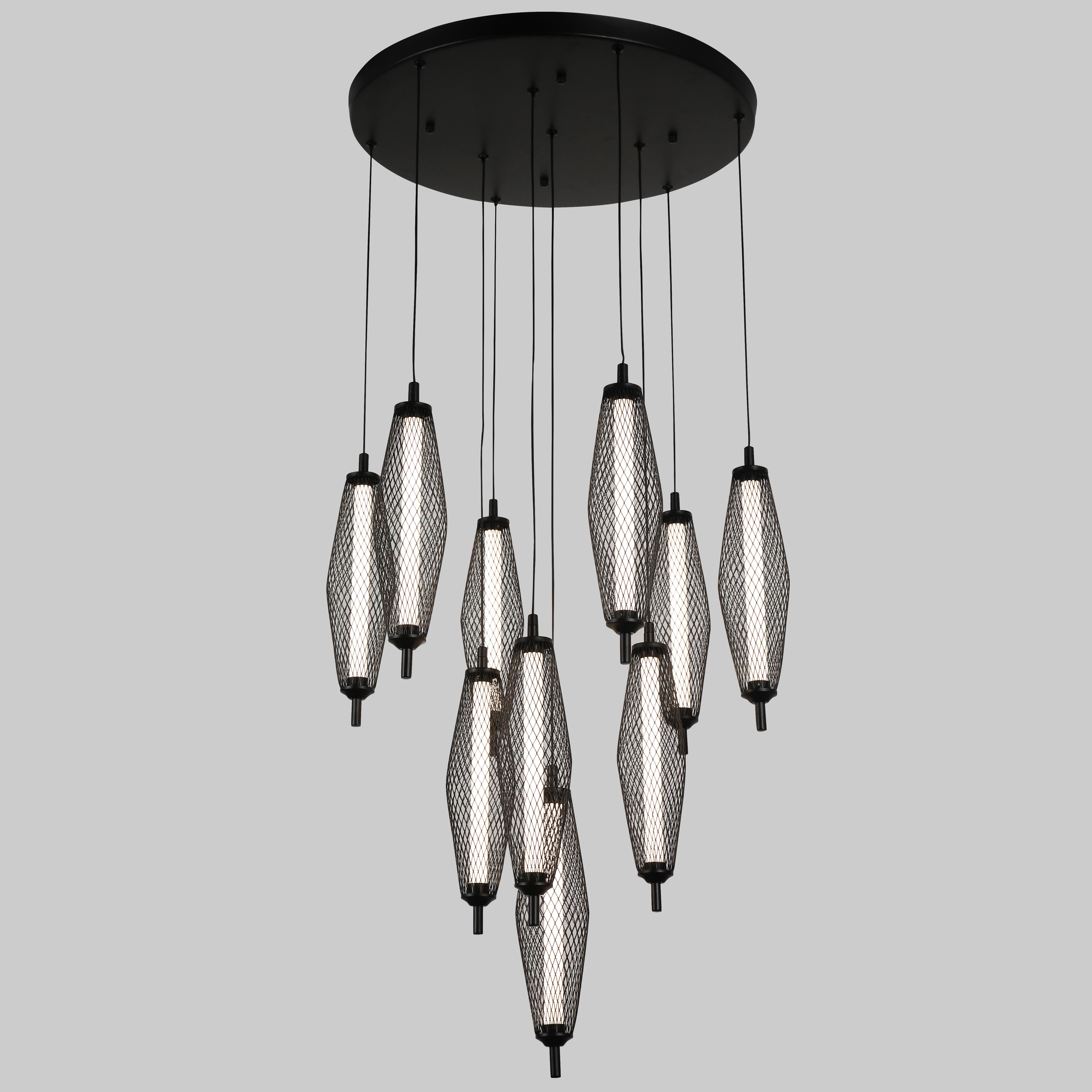 Люстра на 10 ламп Черный (91-12293-10Led BK)