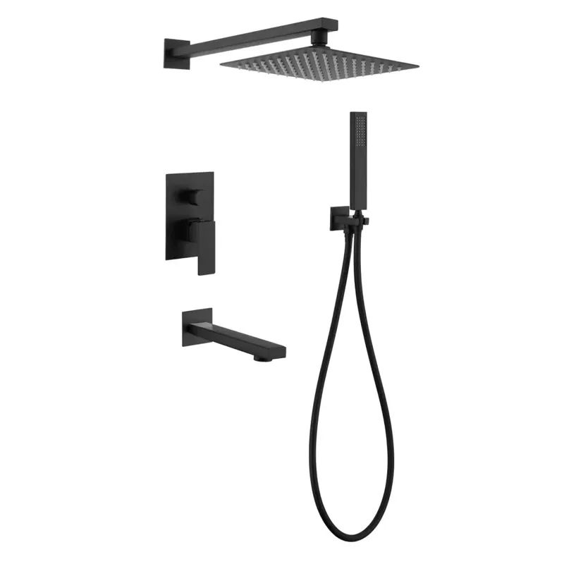 Душевая система встроенная MIXXUS KUB-009 Inner Нержавеющая сталь Black (MI5946)