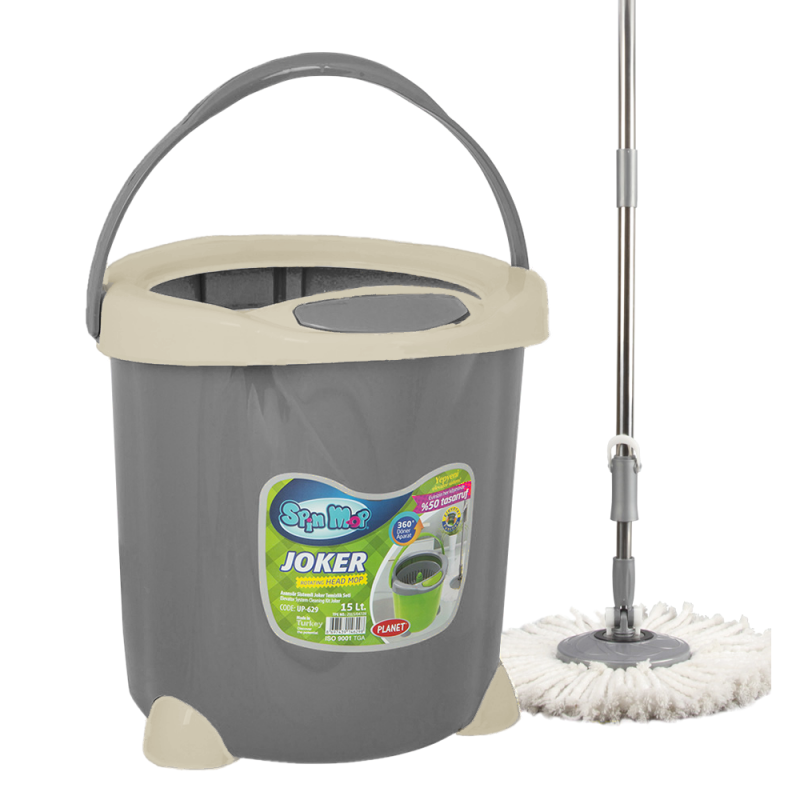 Набір для прибирання Planet Spin Mop Joker 15 л Сірий (6844) Набір для прибирання Planet Spin Mop Joker 15 л Сірий (6844)