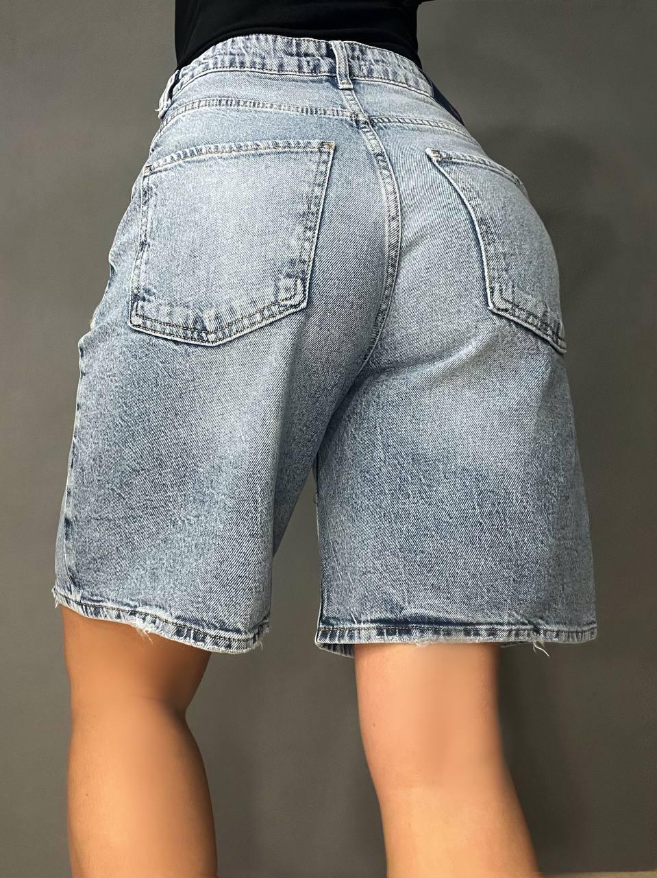 Шорты женские джинсовые G'she 601 бермуды косые карманы свободный крой средняя длина р. 27 Светло-синий (3972) - фото 7 Шорты женские джинсовые G'she 601 бермуды косые карманы свободный крой средняя длина р. 27 Светло-синий (3972) - фото 7