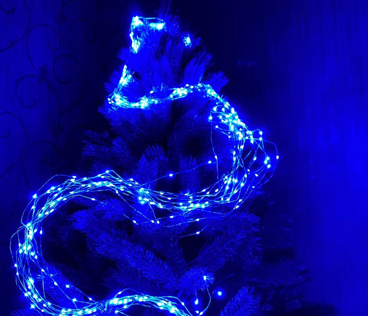 Гірлянда нитка Кінський хвіст 200 LED Синій (30182-Нов)