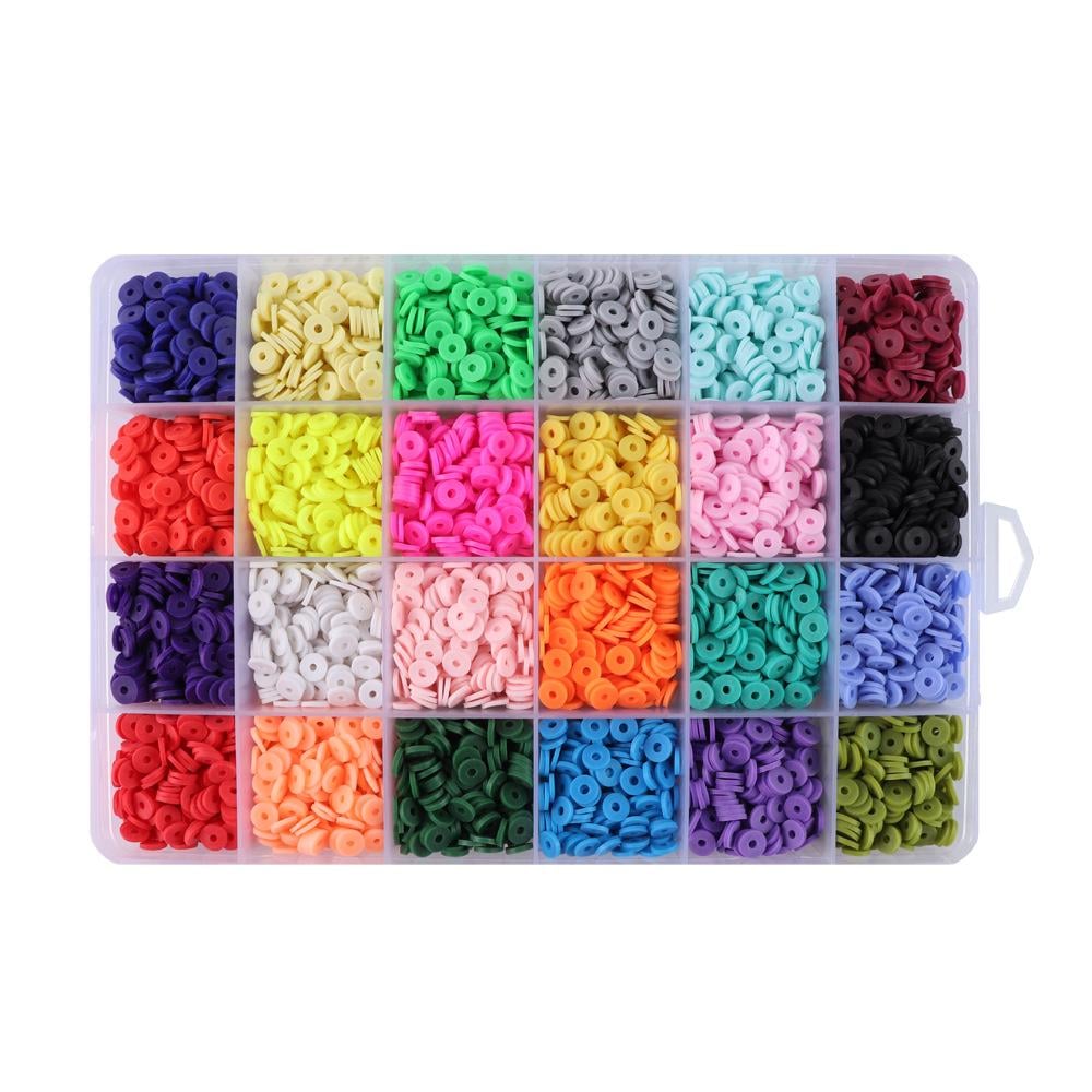 Набор бусин плоских из полимерной глины Разноцветный (4540)