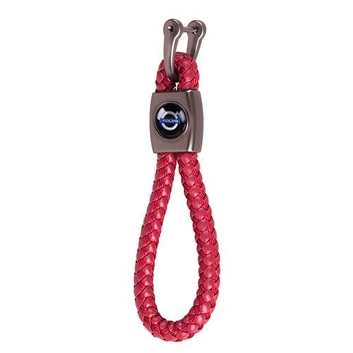 Брелок Vitol Volvo плетёный со скобой искусственная кожа Red (479367)