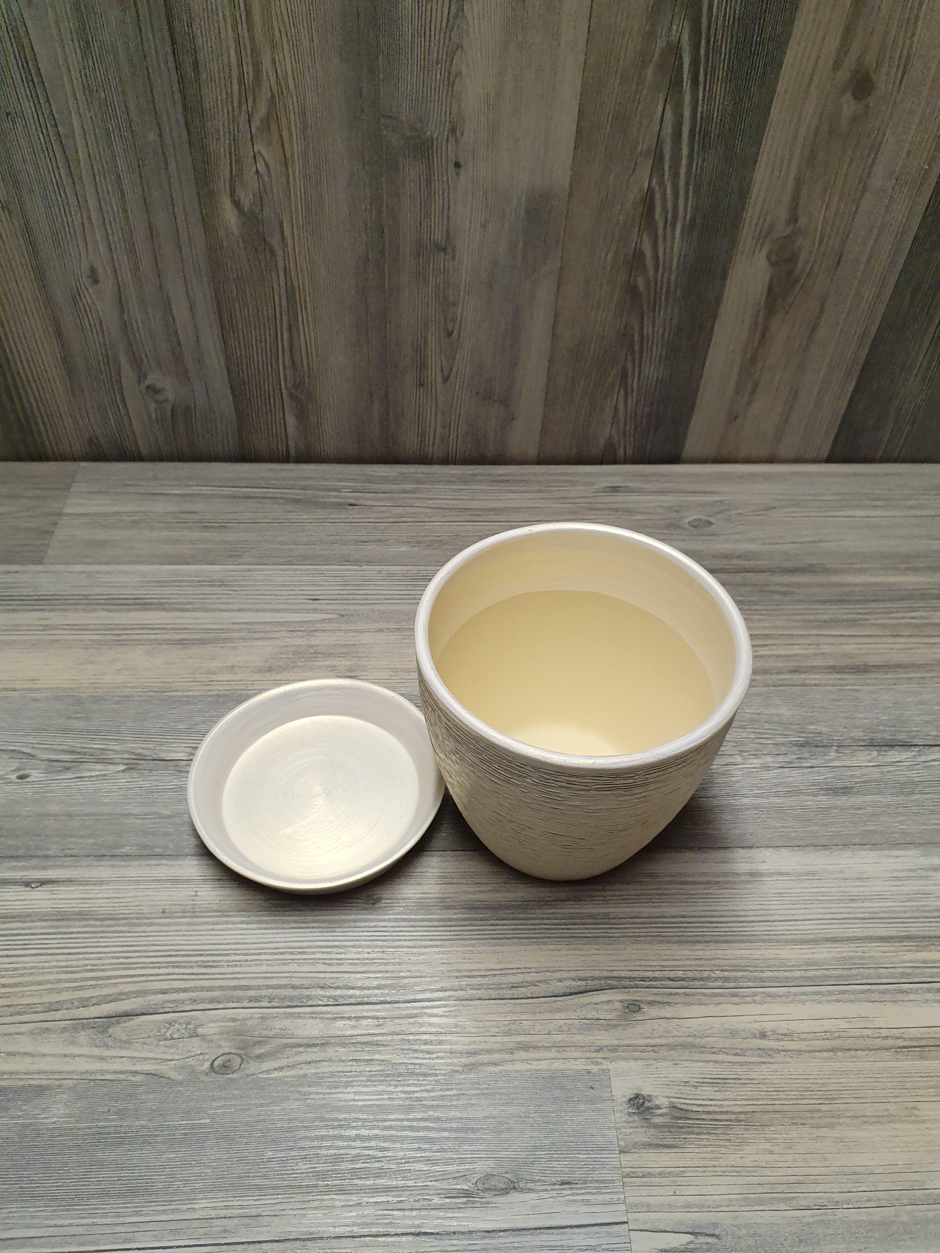 Горщик для рослин з піддоном 1 л Біло-золотий (5266) - фото 8