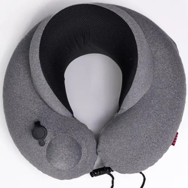 Подушка для шеи надувная гибридная U-образная 31х30х12,5 см Серый (147-107-HP-56-16)