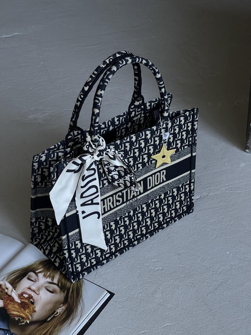 Сумка шоппер текстиль Dior Large size Черный (2716339221)