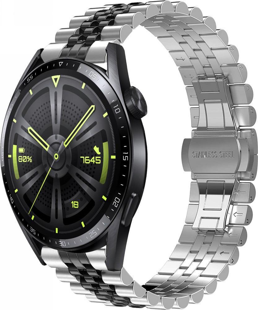 Браслет металлический Stech Line для Huawei Watch GT 4 46 мм Silver Black (38562-69)