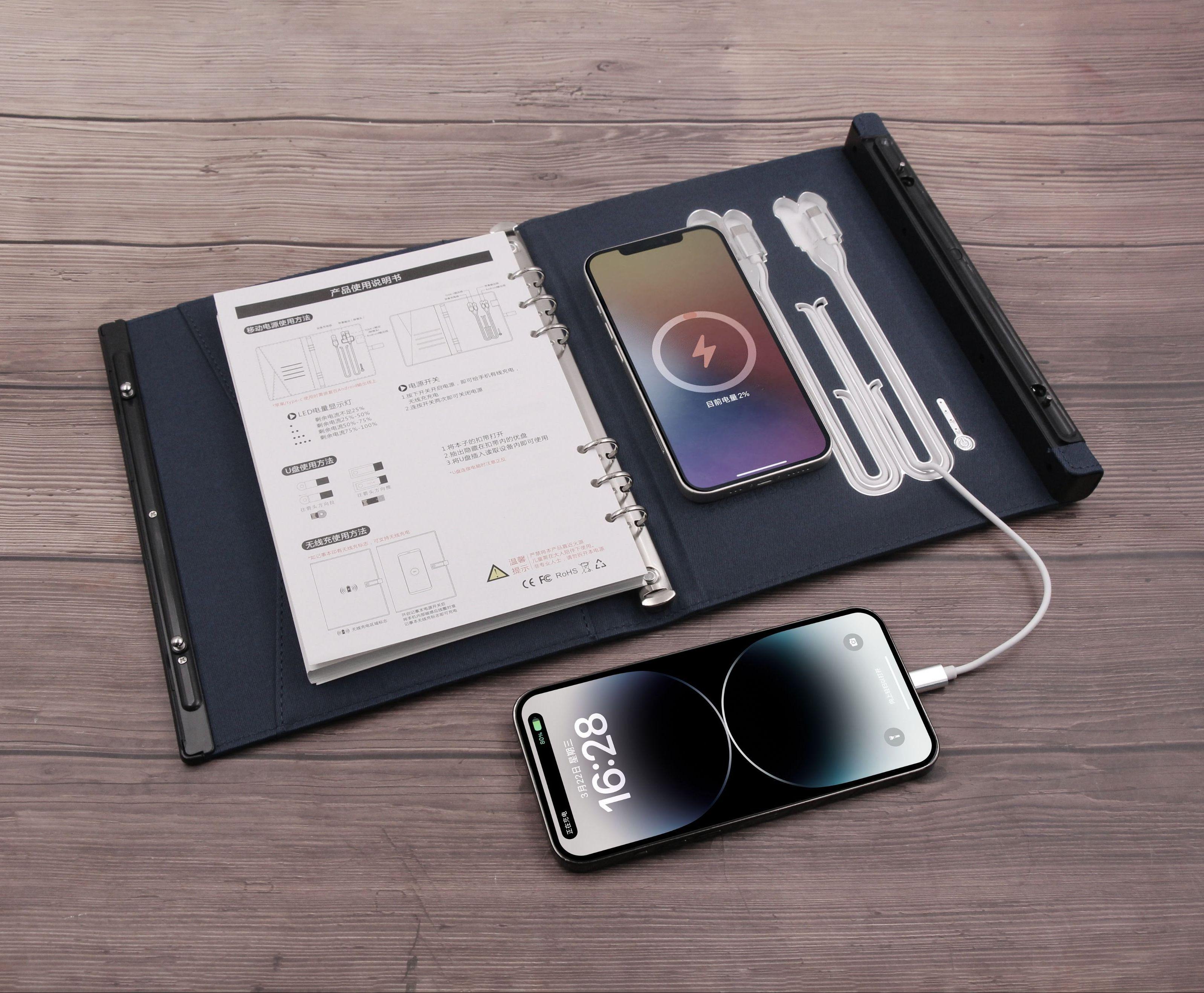 Смарт-блокнот AB tech c отпечатком пальца Touch ID и беспроводной зарядкой Черный - фото 10 Смарт-блокнот AB tech c отпечатком пальца Touch ID и беспроводной зарядкой Черный - фото 10