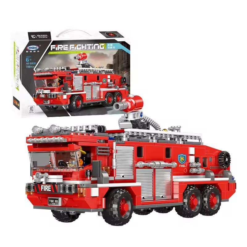Конструктор детская игровая Пожарная машина на 720 деталей